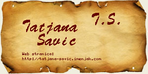Tatjana Savić vizit kartica